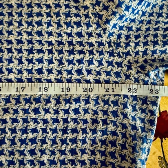 Kiton Luxury Blue Houndstooth Pattern Cotton Dress/Sport Shirt Sz Large, RT $800 - Picture 8 of 13